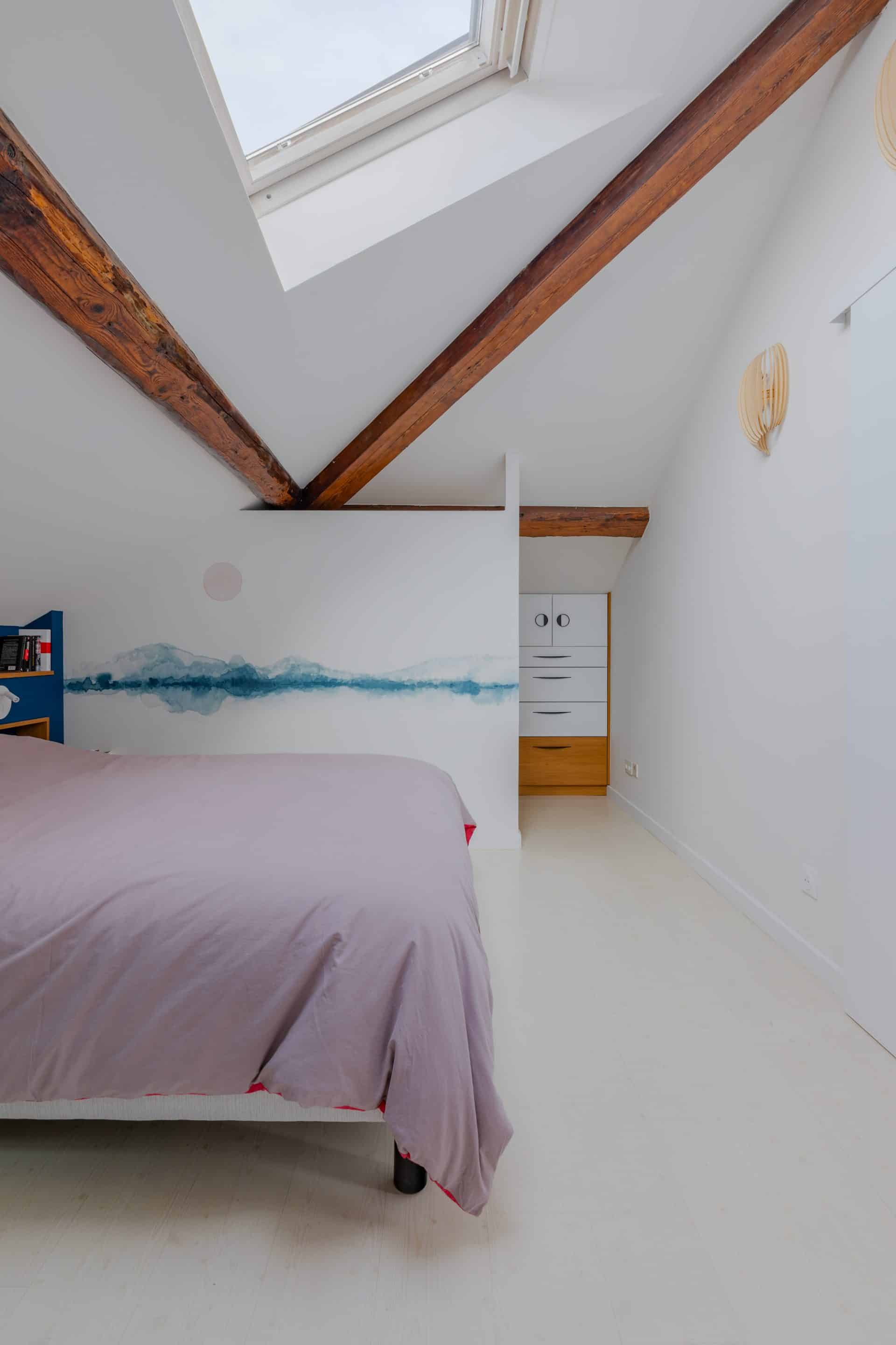 Projet "sous pente" chambre parentale après rénovation